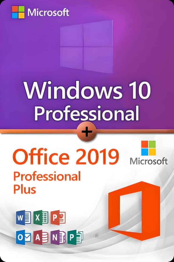 Microsoft Windows 10 Professional + Microsoft Office 2019 Professional Plus Licence pour 3 appareils