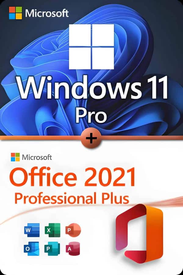 Microsoft Windows 11 Professional + Microsoft Office 2021 Professional Plus Licence pour 3 appareils