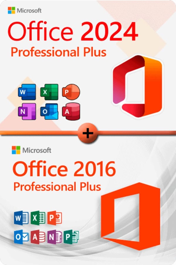 Microsoft Office 2024 Professional Plus + Microsoft Office 2016 Professional Plus Licence pour 3 appareils