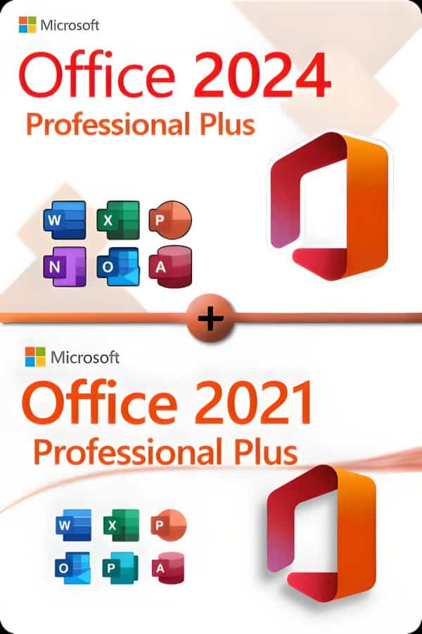 Microsoft Office 2024 Professional Plus + Microsoft Office 2021 Professional Plus Licence pour 3 appareils