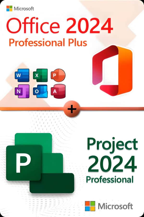 Microsoft Office 2024 Professional Plus + Microsoft Project 2024 Professional Licence pour 3 appareils