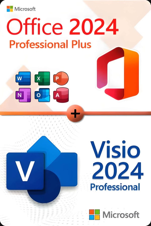 Microsoft Office 2024 Professional Plus + Microsoft Visio 2024 Professional Licence pour 3 appareils