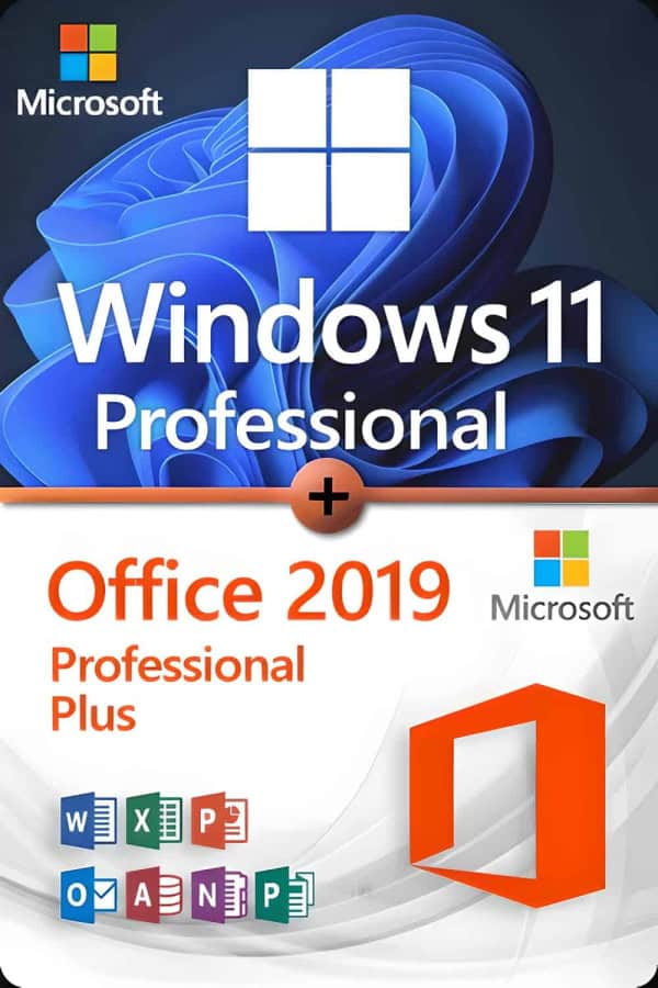 Microsoft Windows 11 Professional + Microsoft Office 2019 Professional Plus Licence pour 3 appareils