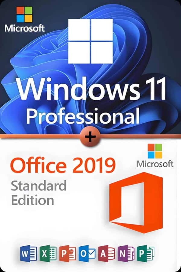 Microsoft Windows 11 Professional + Microsoft Office 2019 Standard Licence pour 3 appareils