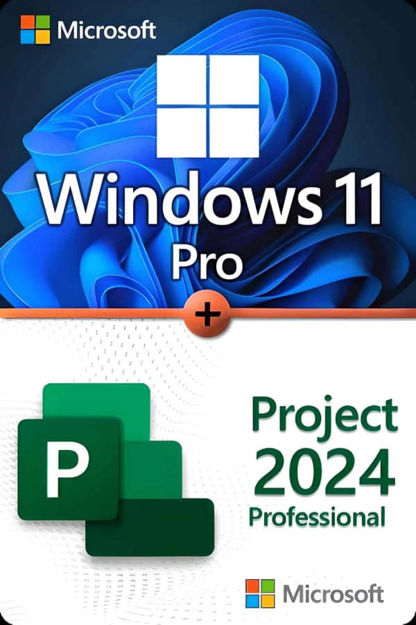 Microsoft Windows 11 Professional + Microsoft Project 2024 Professional Licence pour 3 appareils
